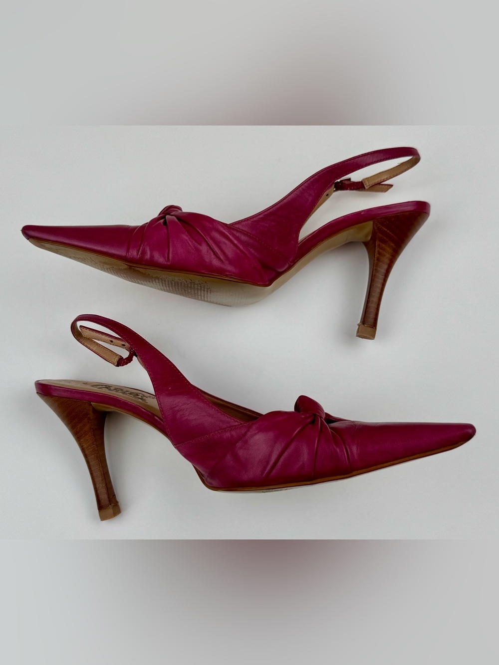 Carlos Santana hot pink leather sling back pumps. Size 7. Fair to good condition - Picture 8 of 10
